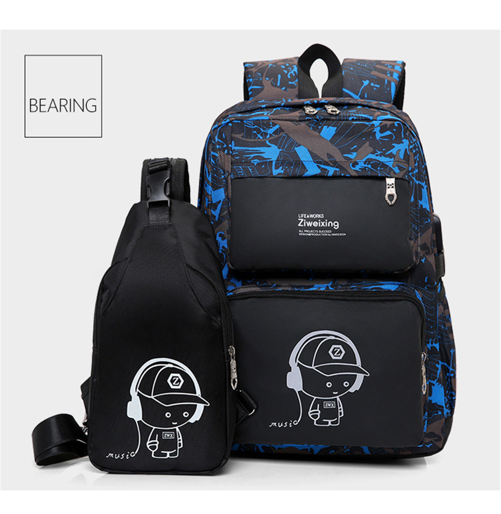 Men Backpacks Luminous Printing Women Backbag High Quality School Bags For Teenage Girls Cute Bookbags Mochila