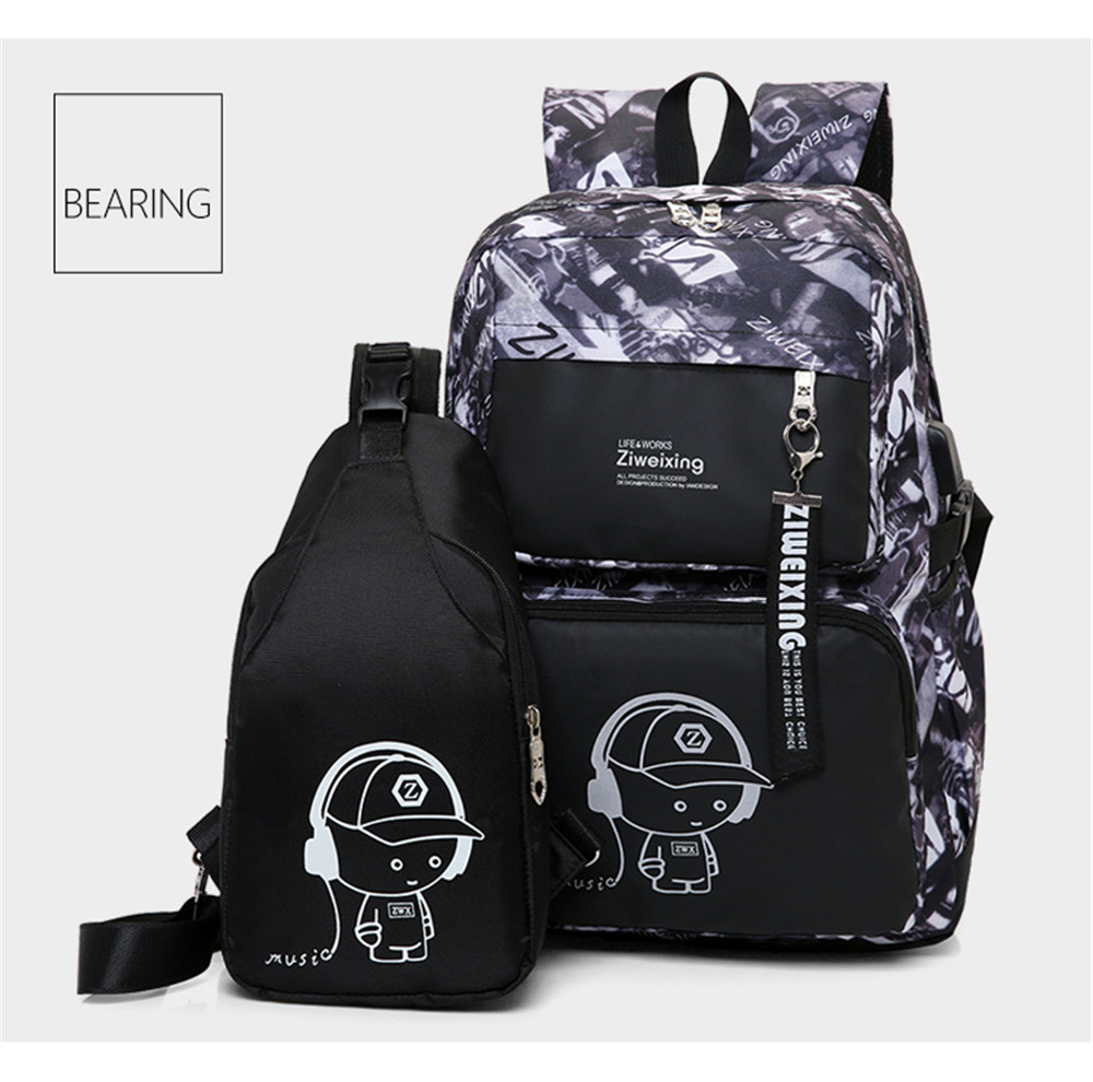 Men Backpacks Luminous Printing Women Backbag High Quality School Bags For Teenage Girls Cute Bookbags Mochila