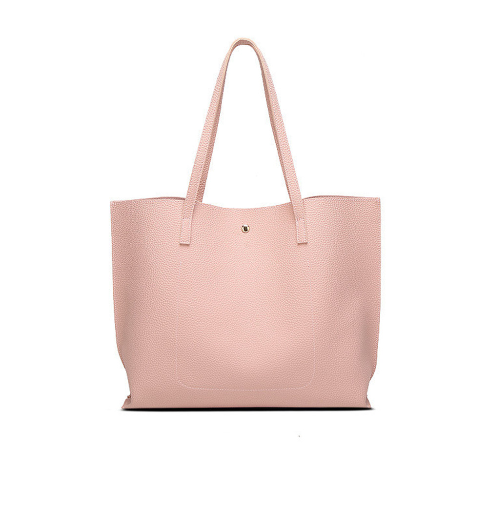 Handbags Woman PU Leather Large Capacity Female Shoulder Bags Solid Color Practi