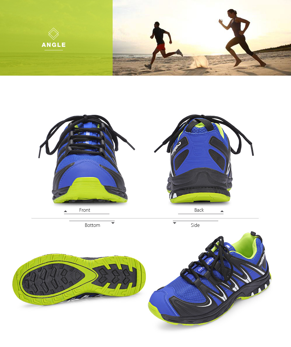 Casual Round Toe Lace-up Non-slip Mesh Outdoor Sneakers Men Running Shoes