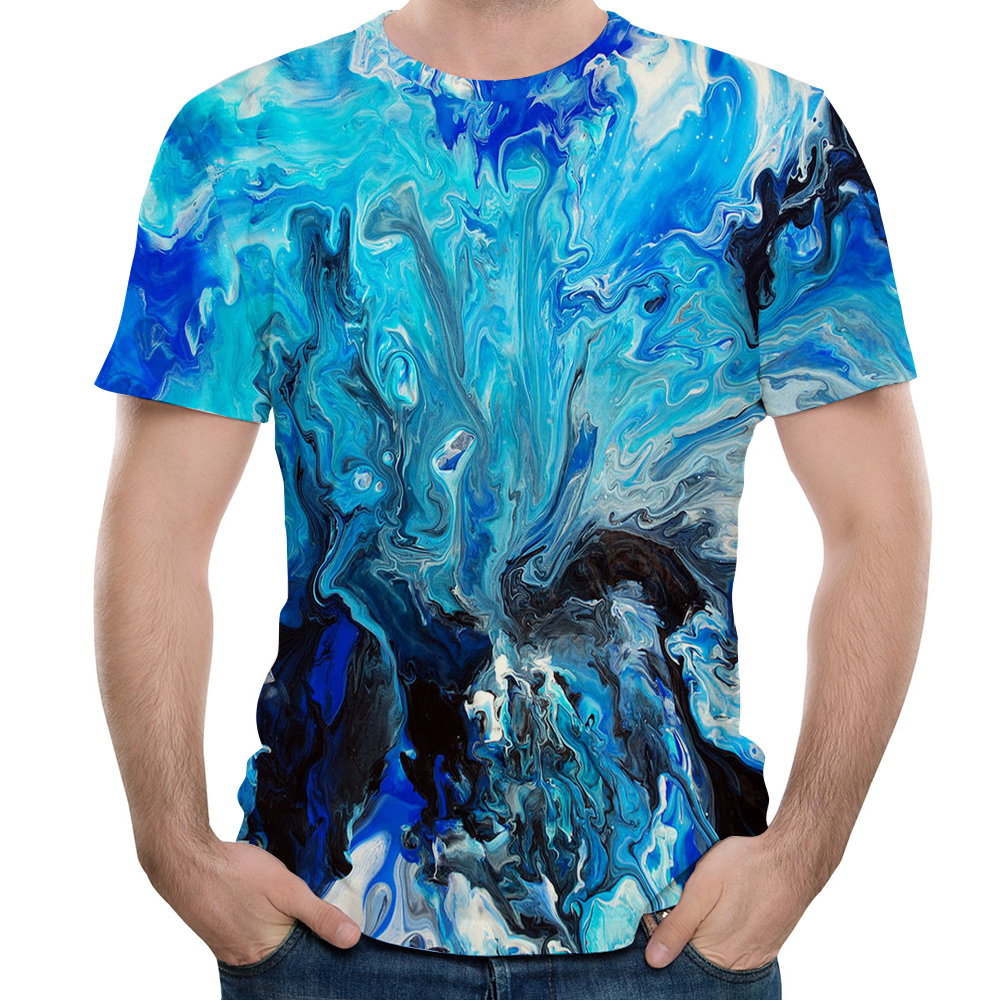 2018 New Fashion Casual 3D Printing Male Short T-Shirt
