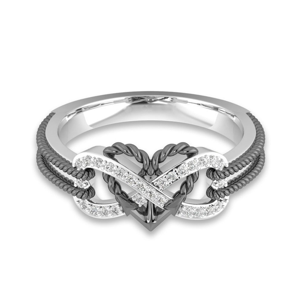 Heart Shaped Cross Couple Ring