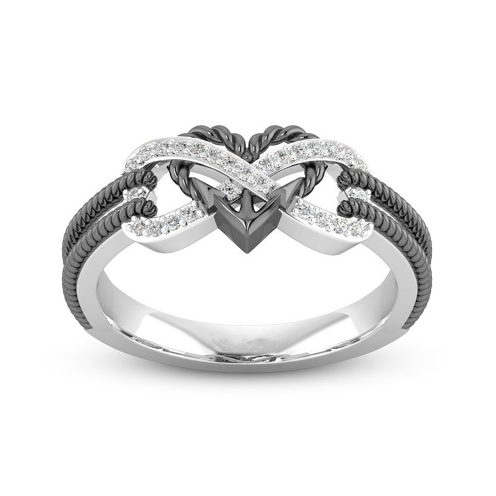 Heart Shaped Cross Couple Ring