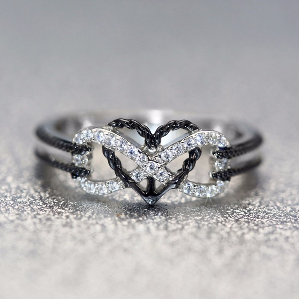 Heart Shaped Cross Couple Ring