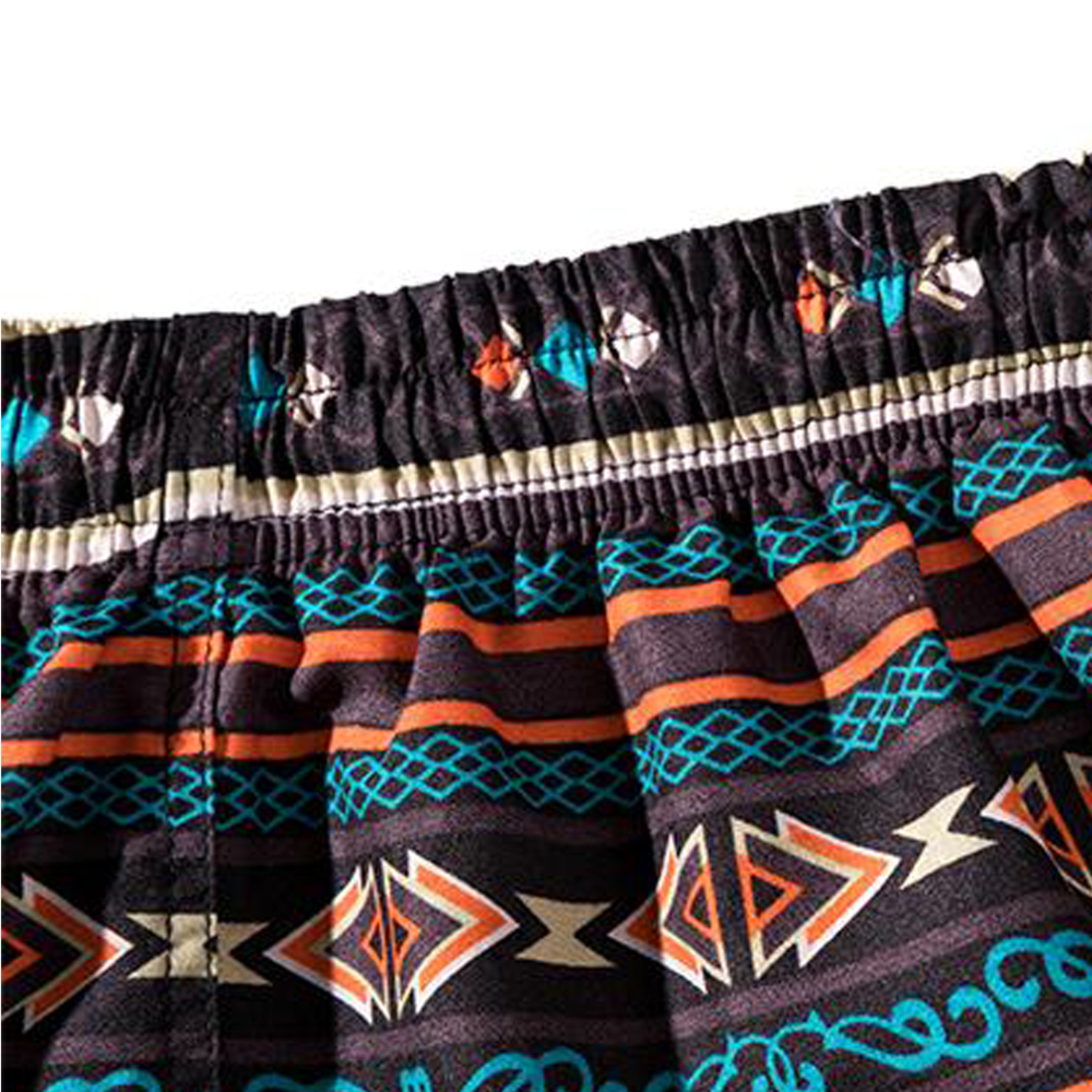 Summer Men's National Style Loose Straight Tube Thin Medium Waist Beach Shorts