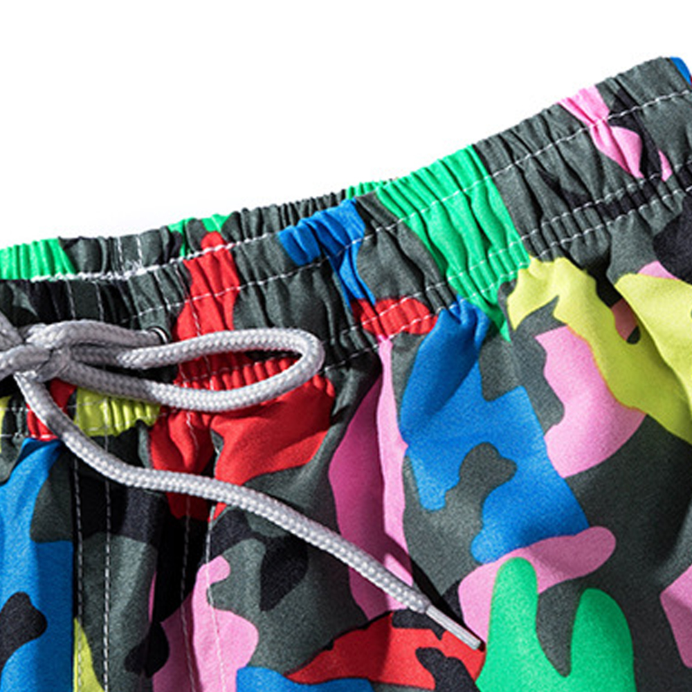 Summer Men's Fast Dry Pants Seaside Holiday Shorts Printed Swimming Beach Pants
