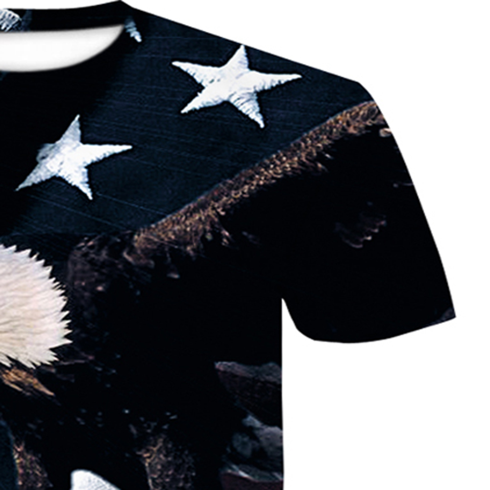 Summer Men's Short Sleeve Digital Printing 3D Eagle T-Shirts