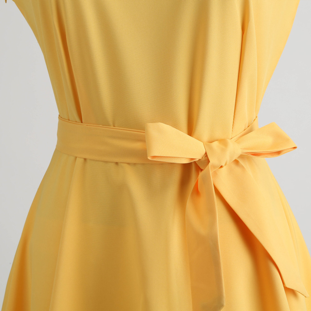 Hepburn Vintage Series Women Dress Spring And Summer Grenadine Stitching Design Sleeveless Belt Retro Corset Dress