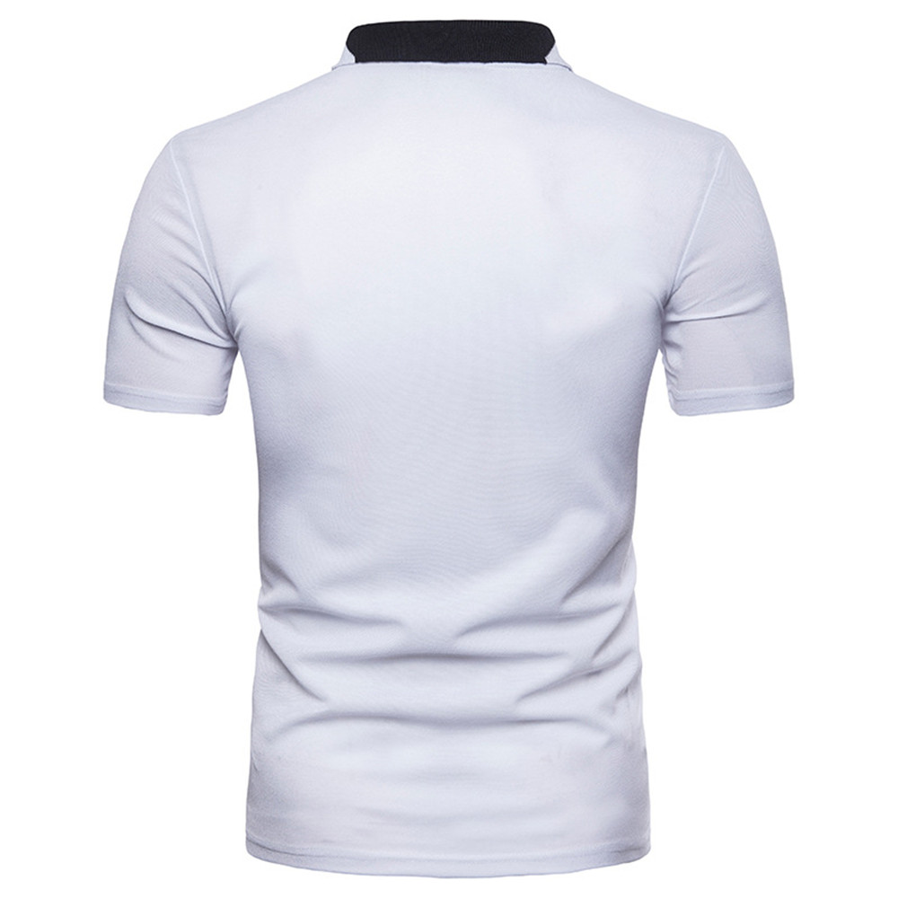 New European Men's Collar Color Matching Short-Sleeved T-Shirt