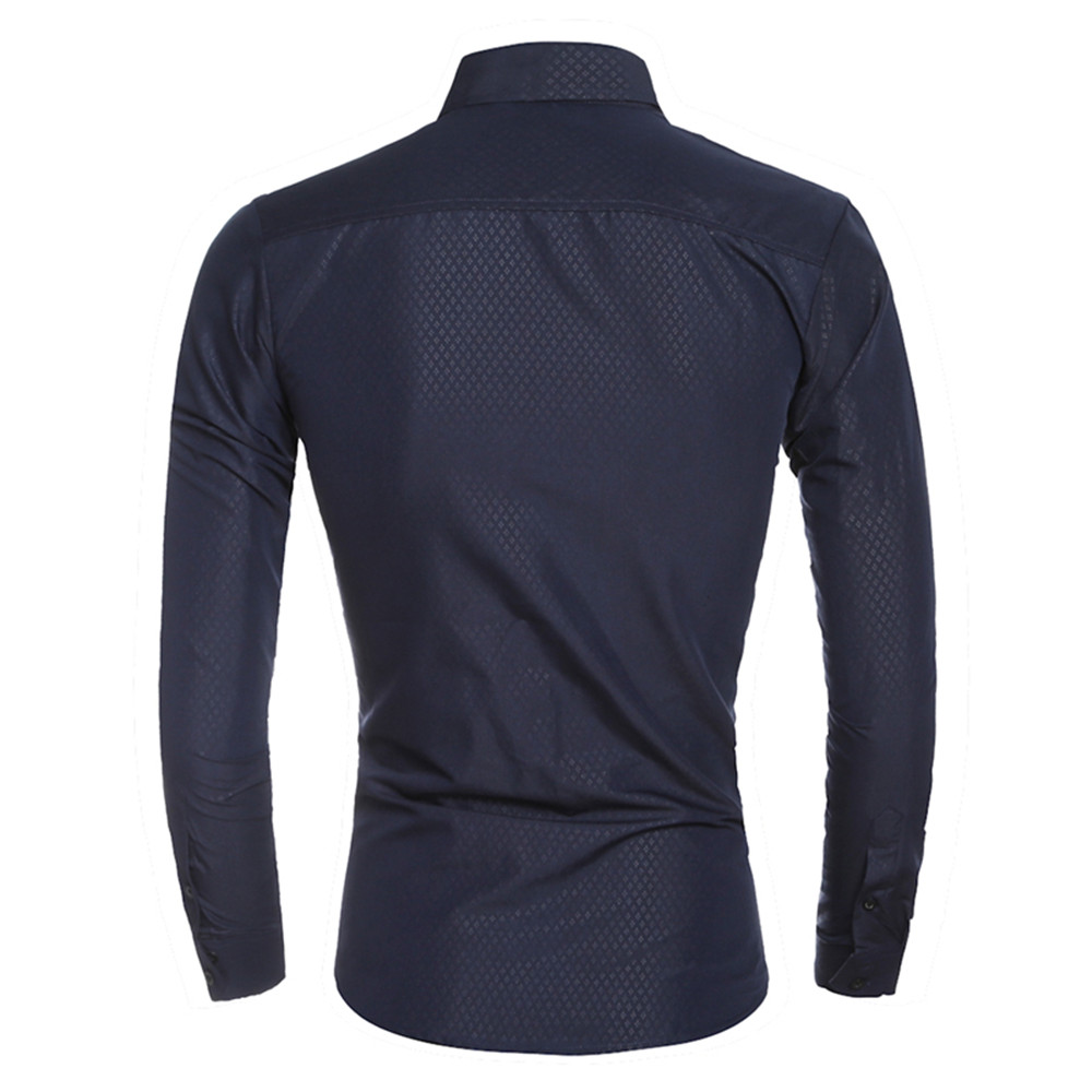 New High-Grade Embossed Men's Casual Modified Long-Sleeved Shirt