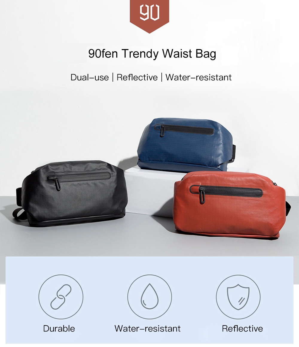 90fen Reflective Water-resistant Waist Bag