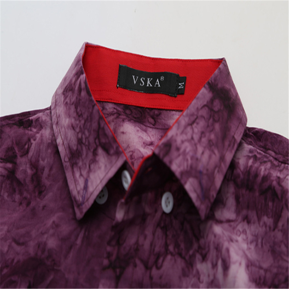 New High Quality 3D Tie Dye Men's Slim Casual Long Sleeve Shirt