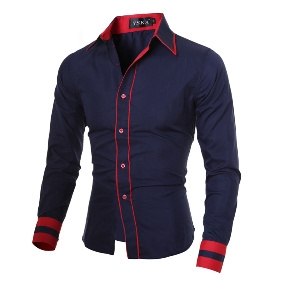 New Fashion Personality Men's Slim Casual Long-Sleeved Shirt