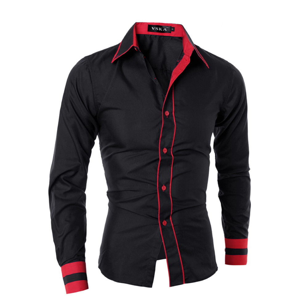 New Fashion Personality Men's Slim Casual Long-Sleeved Shirt