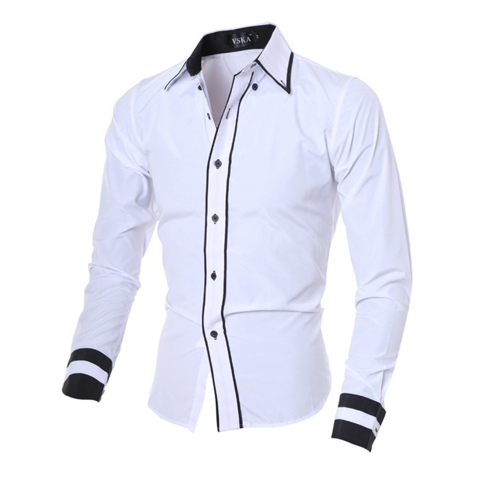 New Fashion Personality Men's Slim Casual Long-Sleeved Shirt