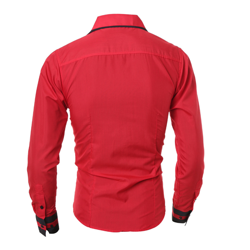 New Fashion Personality Men's Slim Casual Long-Sleeved Shirt