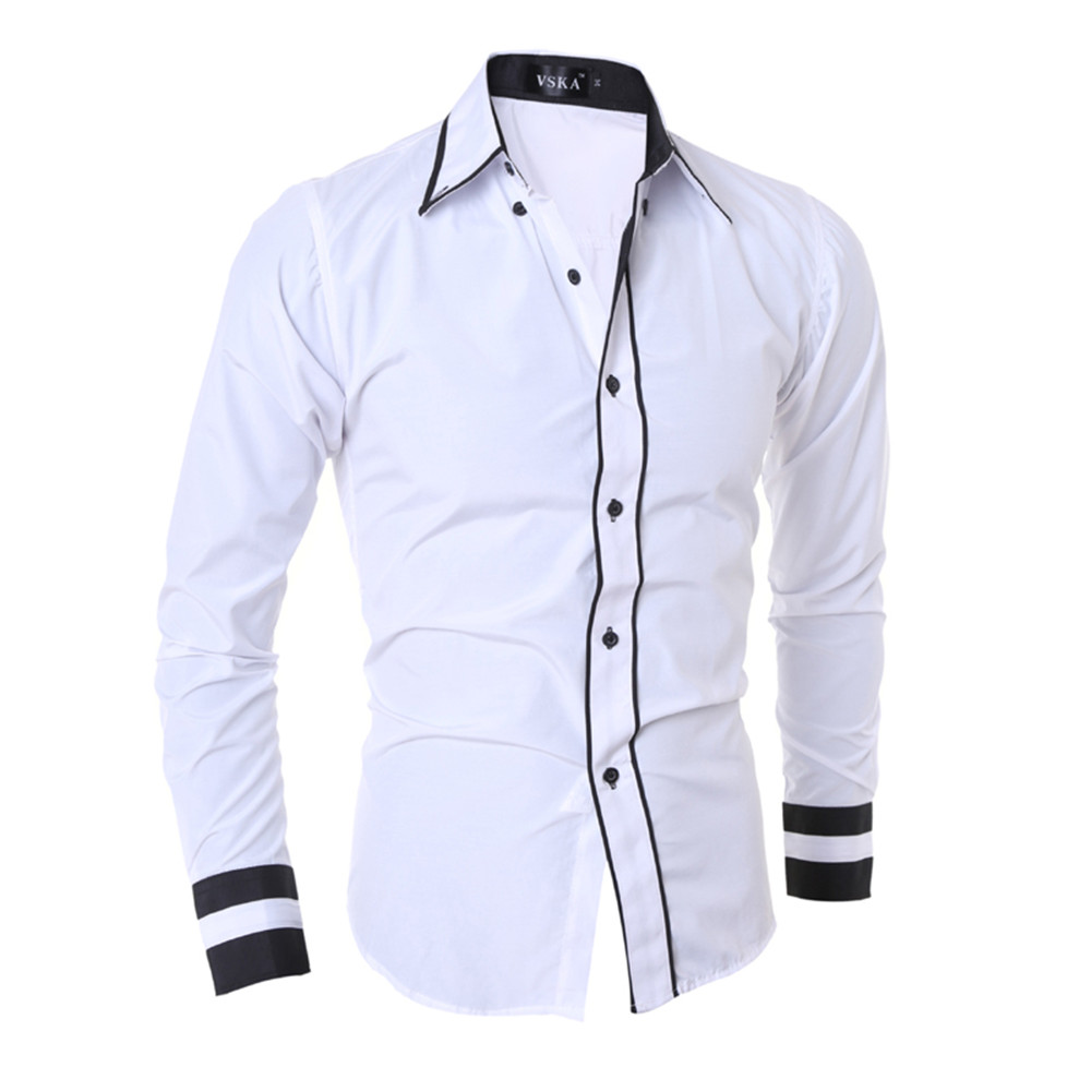 New Fashion Personality Men's Slim Casual Long-Sleeved Shirt