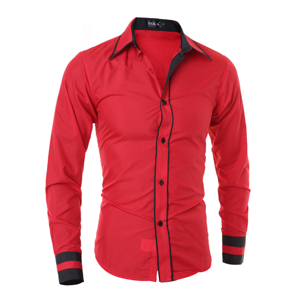 New Fashion Personality Men's Slim Casual Long-Sleeved Shirt