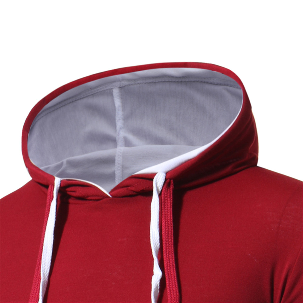 New Solid Color Two-Piece Double Cap Men's Casual Slim Long-Sleeve Hoodie