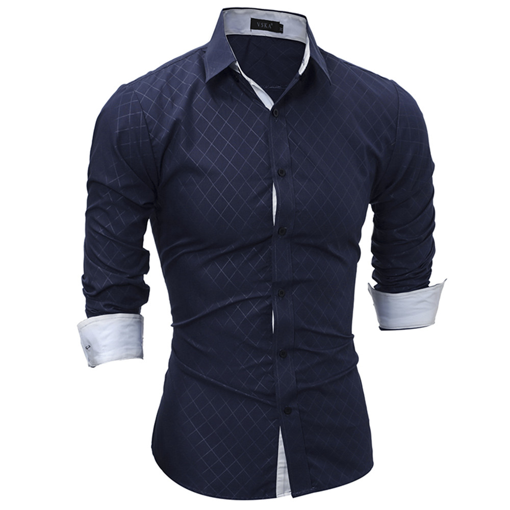 New Umber Lingge Men's Casual Slim Shirt