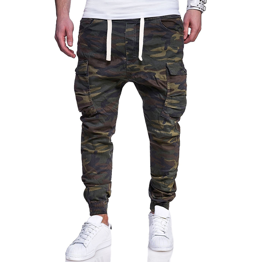 2018 New Men's Large Size Fashion Camo Printed Casual Trousers