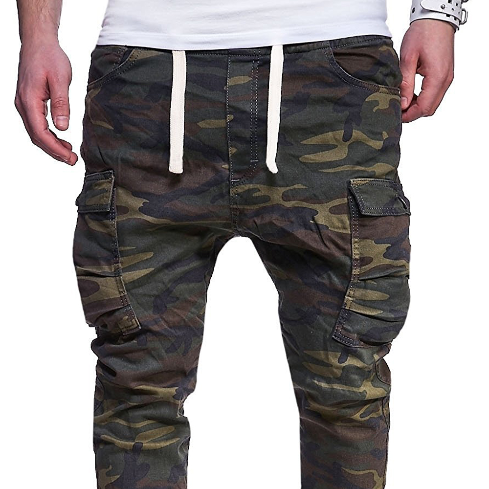 2018 New Men's Large Size Fashion Camo Printed Casual Trousers