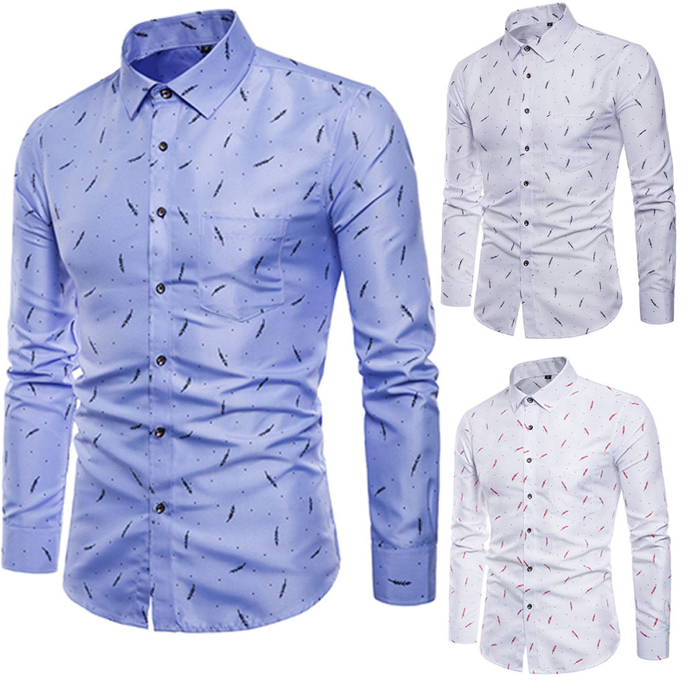 Spring and Autumn Men's Long Sleeve Big Size Slim Shirt