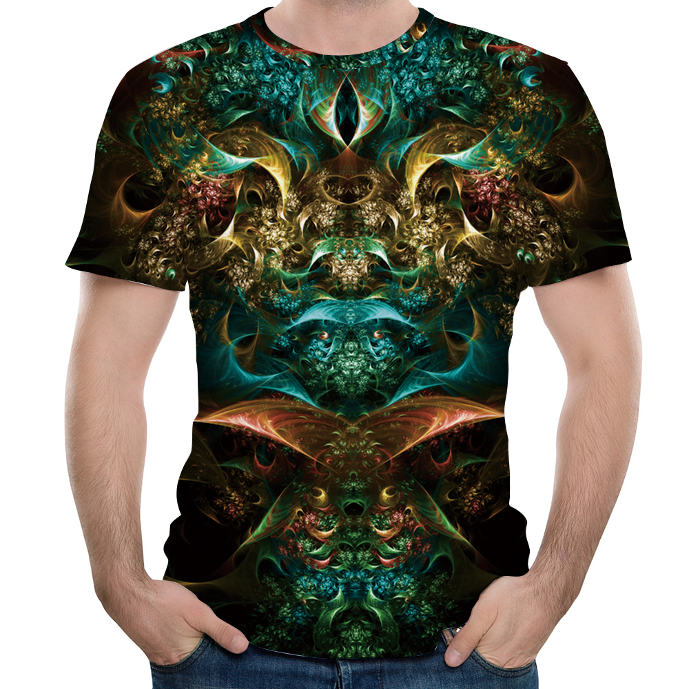 2018 New Erlang God Fashion Casual 3D Printing Short T-Shirt