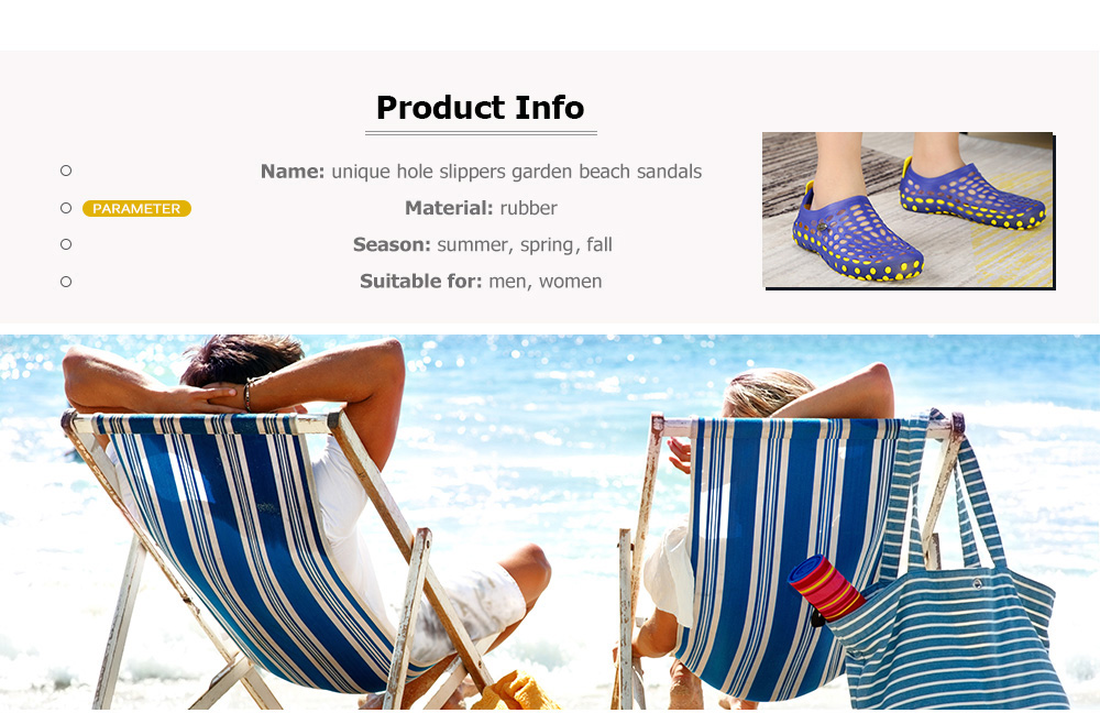 Trendy Unisex Hole Slippers Garden Beach Clogs Rain Outdoor Sandals Shoes