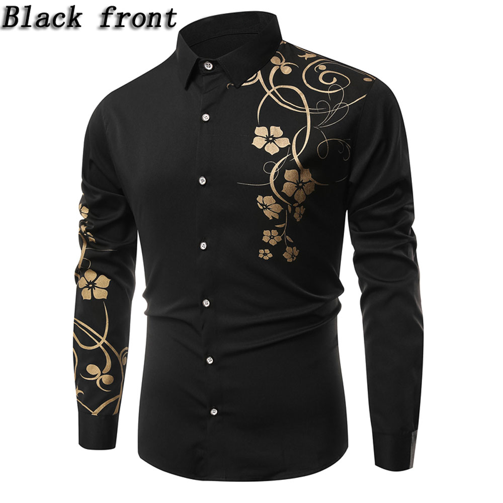 Men's Autumn Long Sleeve Large Size Casual Print Shirt