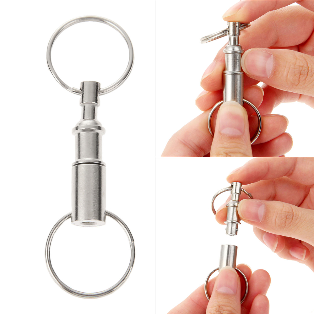 Pull-apart Key Removable Handy Keyring with Two Split Rings