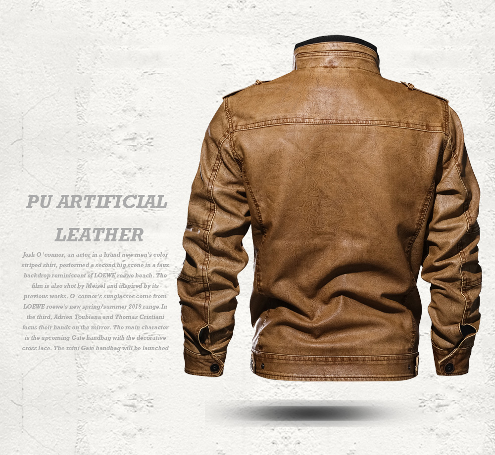 QIQICHEN Men's PU Leather Autumn Jacket
