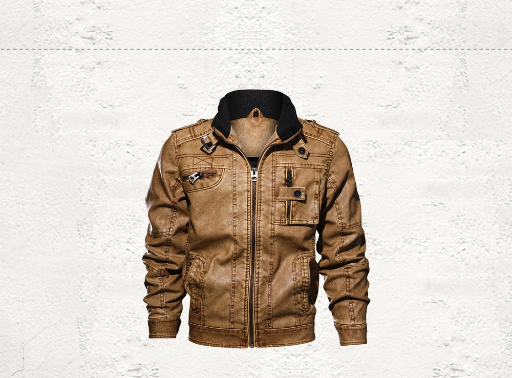 QIQICHEN Men's PU Leather Autumn Jacket