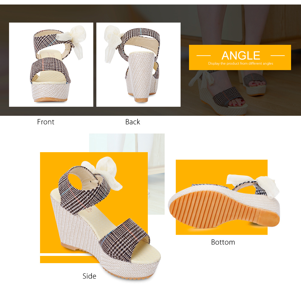 Trendy Open Toe Ankle Strap Women Wedge Heel Sandals