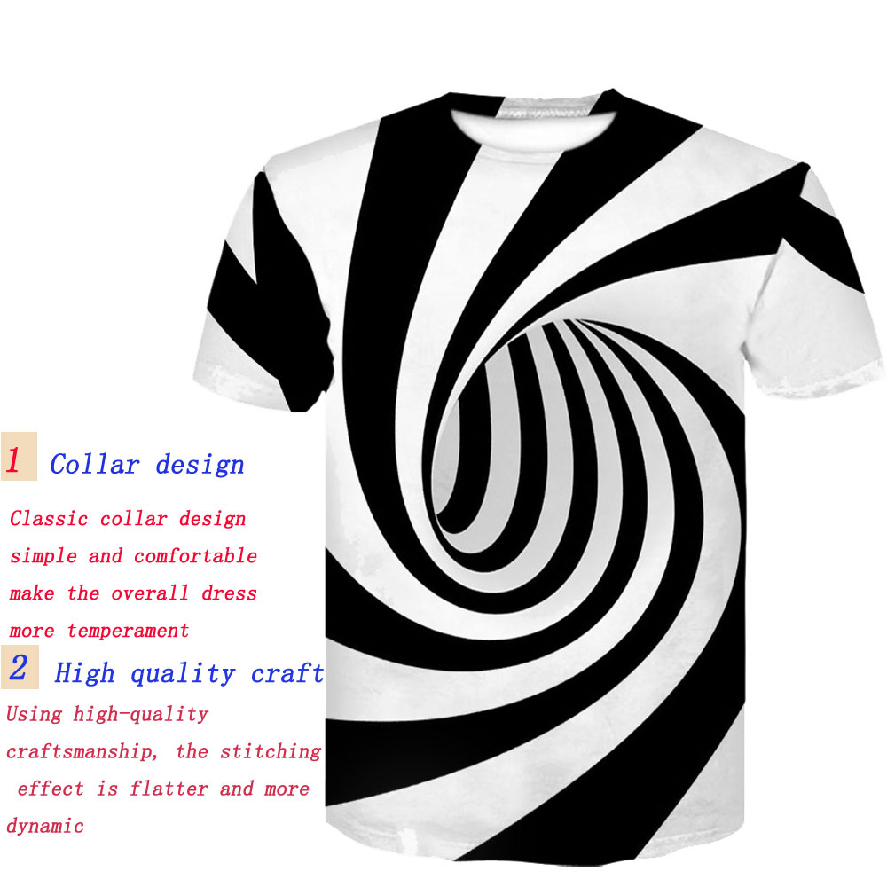 Men's Summer Short Sleeve Digital Print Personality T-Shirt