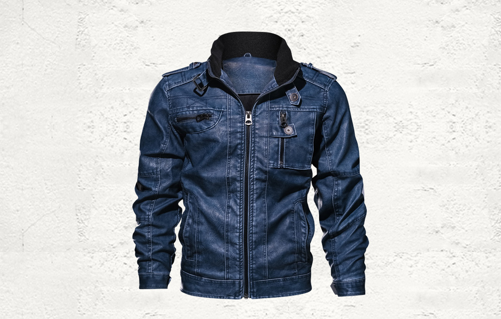 QIQICHEN 77CITY Men's Multi-pocket PU Casual Leather Jacket