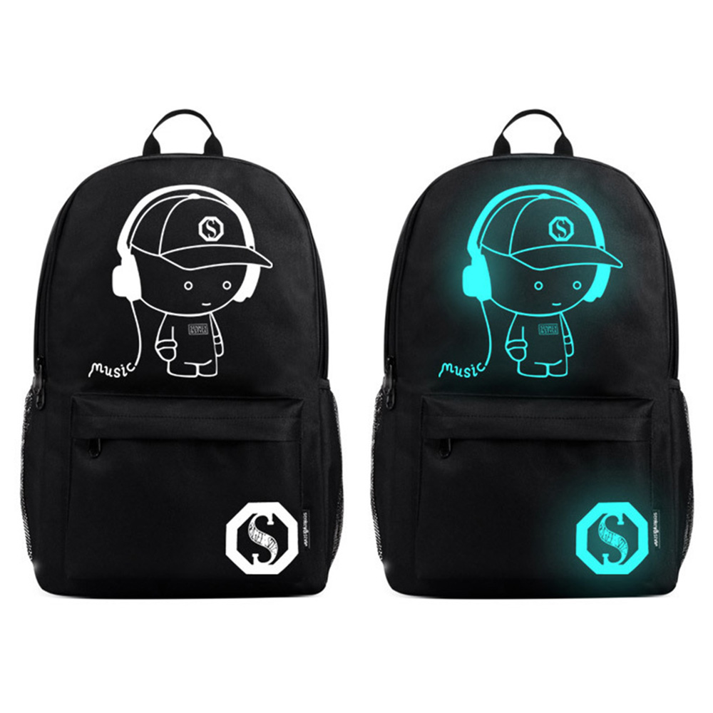 Anti-theft Student School Bag Anime Luminous USB Charge Laptop Computer Backpack