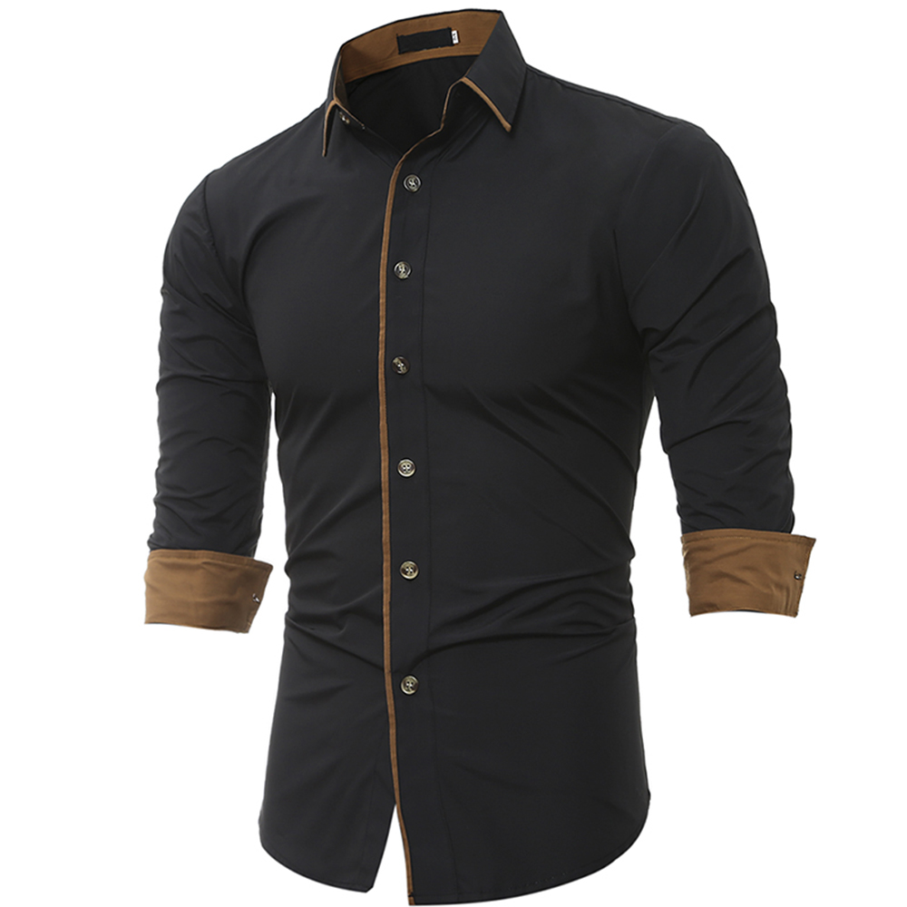 Personalized Striped Men'S Casual Slim Long-Sleeved Shirt