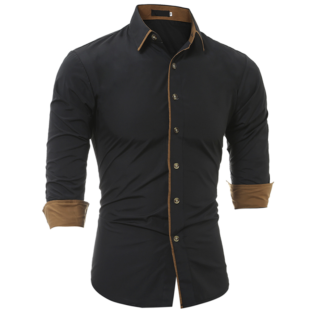 Personalized Striped Men'S Casual Slim Long-Sleeved Shirt