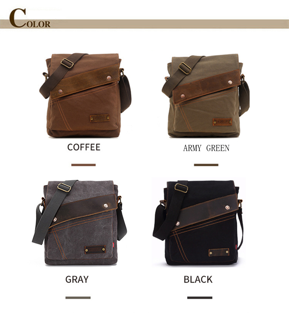 Canvas Crossbody Men Vintage Messenger Large Shoulder Casual Travel Bags