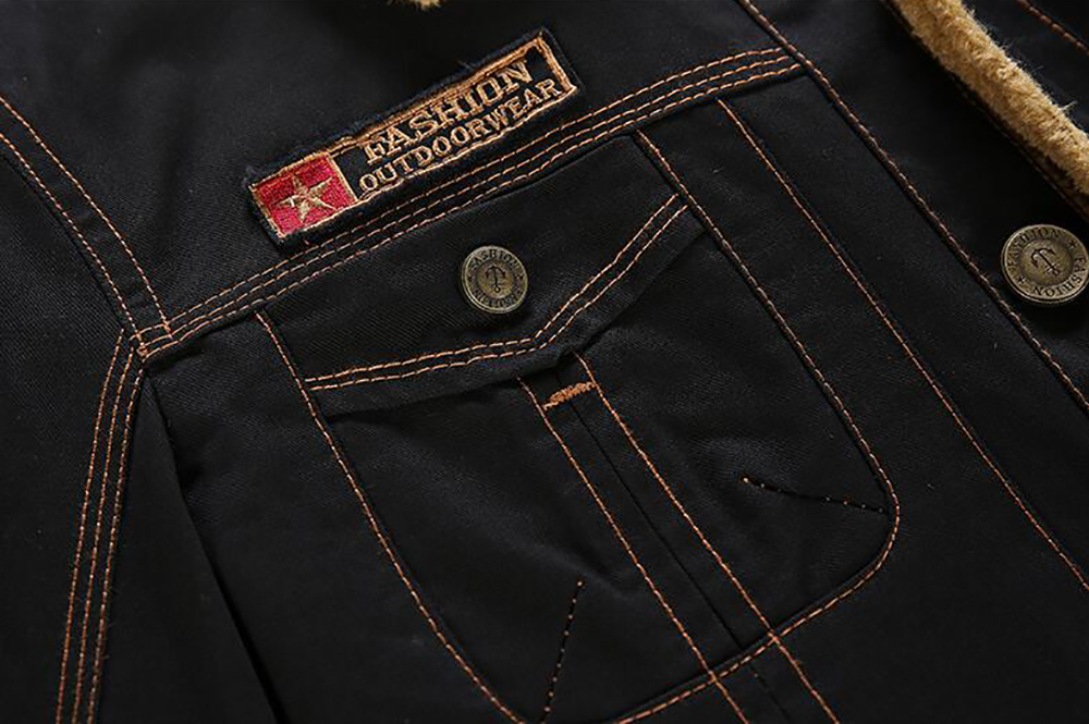 Plus Size Men's Vintage Button Front Slim Fit Corduroy Fleece Jacket
