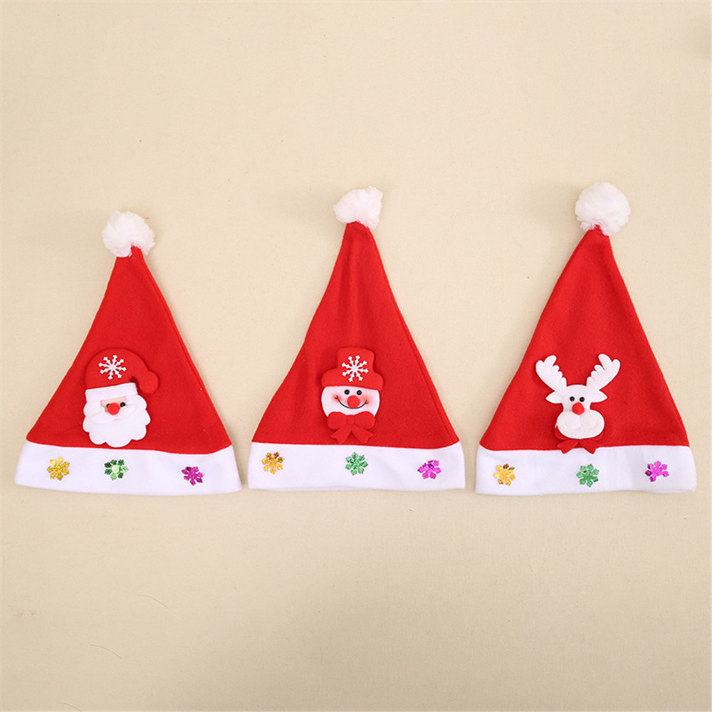 Kids LED Christmas New Year Lighting Hat Hats Santa Claus 1PCS