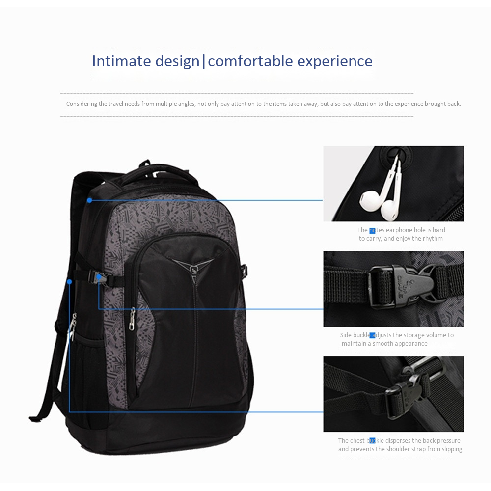 OIWAS 38L Large Compartment Laptop Backpack Lightweight Business Pack
