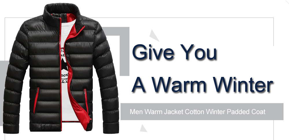 Men Warm Jacket Cotton Winter Padded Coat Classic Style