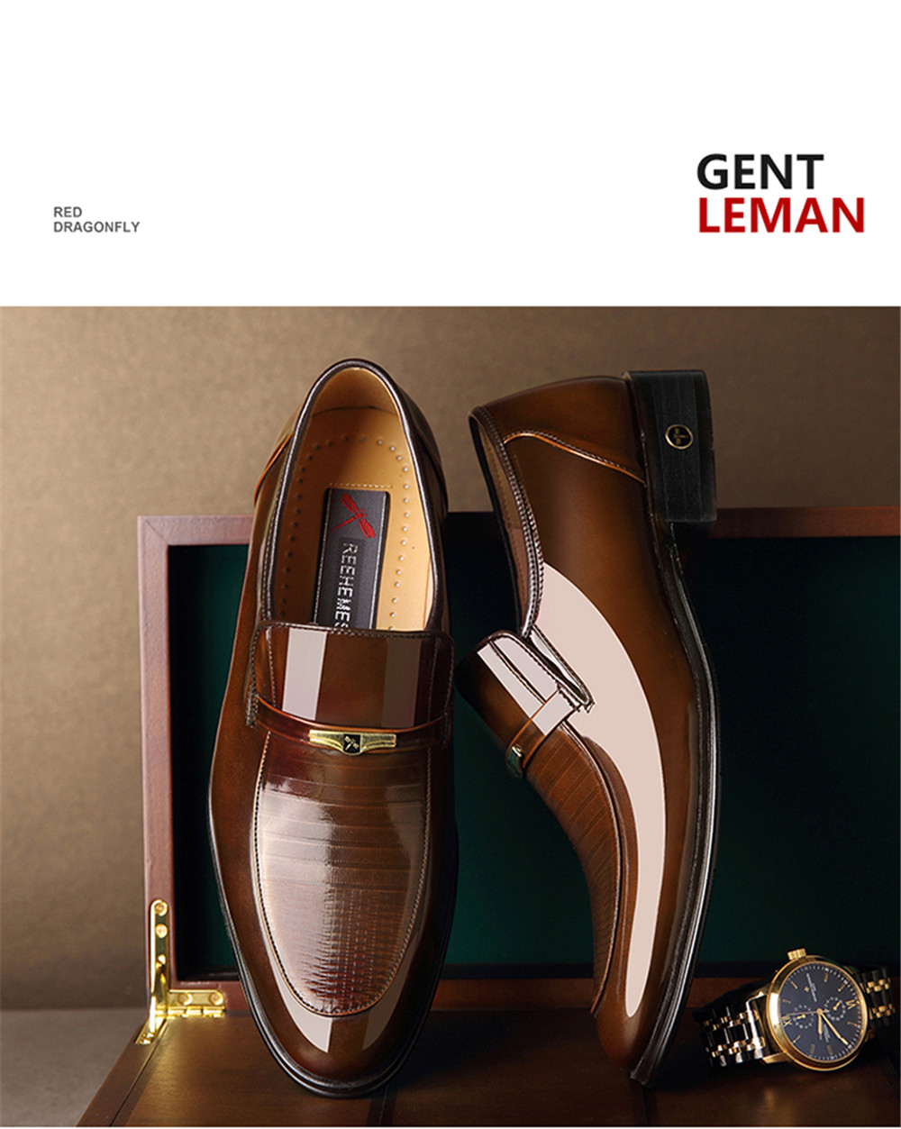 Han Edition Business Men Dress Shoes Dad Recreational Leather Shoes