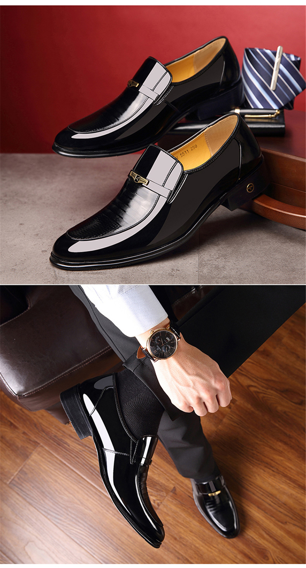 Han Edition Business Men Dress Shoes Dad Recreational Leather Shoes