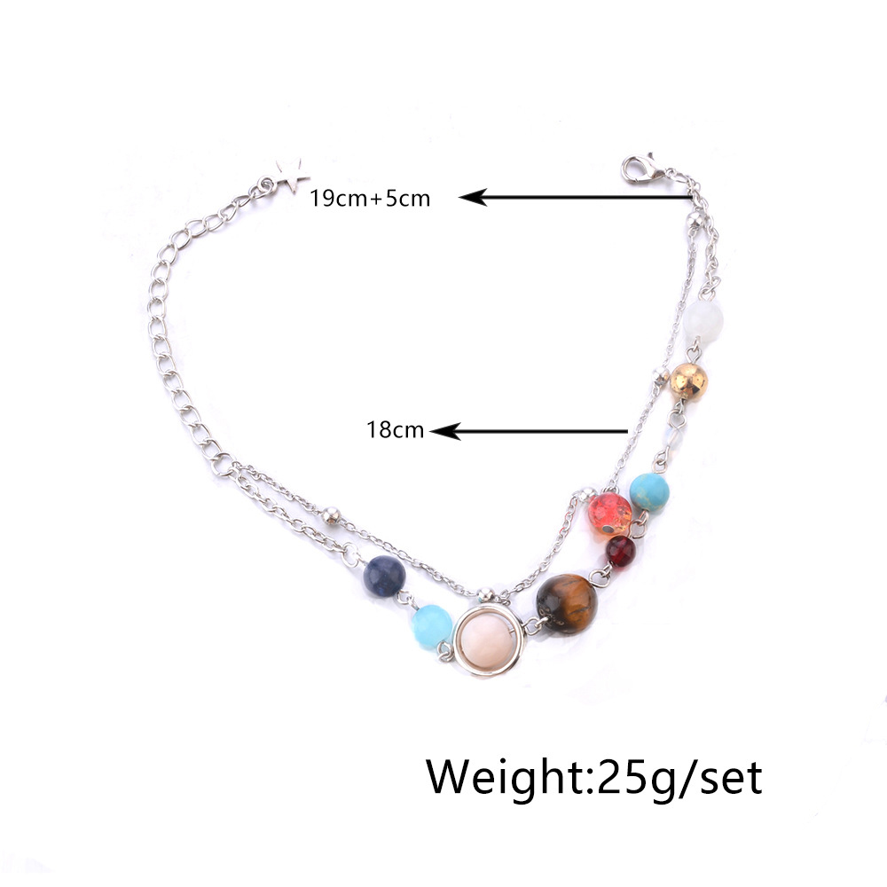 Creative Personality Galaxy Galaxy Double Color Female Anklet