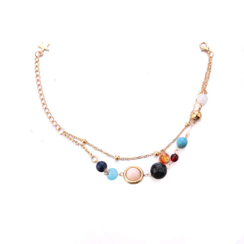 Creative Personality Galaxy Galaxy Double Color Female Anklet