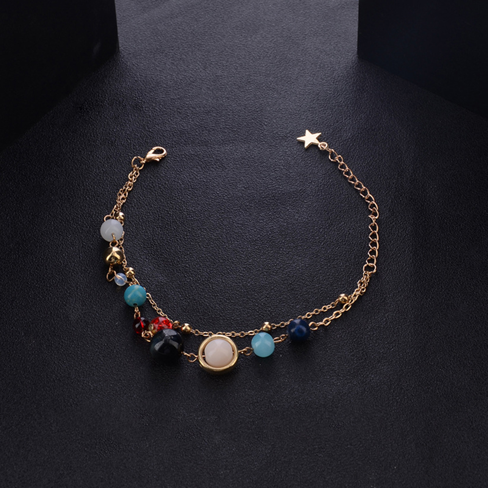 Creative Personality Galaxy Galaxy Double Color Female Anklet