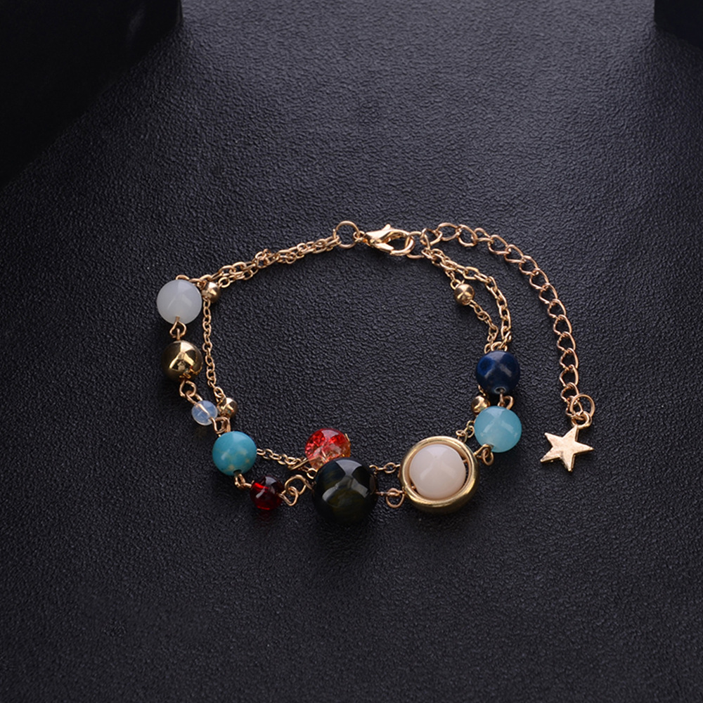 Creative Personality Galaxy Galaxy Double Color Female Anklet